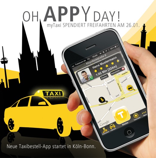 Oh Appy Day! myTaxi spendiert Freifahrten (mit Bild)