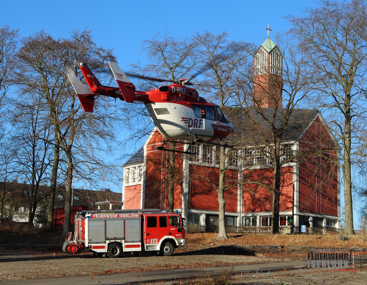 FW-MK: Rettungshubschrauberlandung am Nußberg