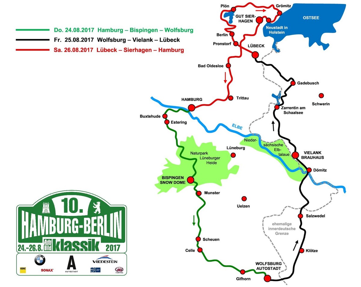 10. Hamburg-Berlin-Klassik 2017 | Nordischer Charme trifft auf automobile Legenden: In 180 Oldtimern quer durch Norddeutschland