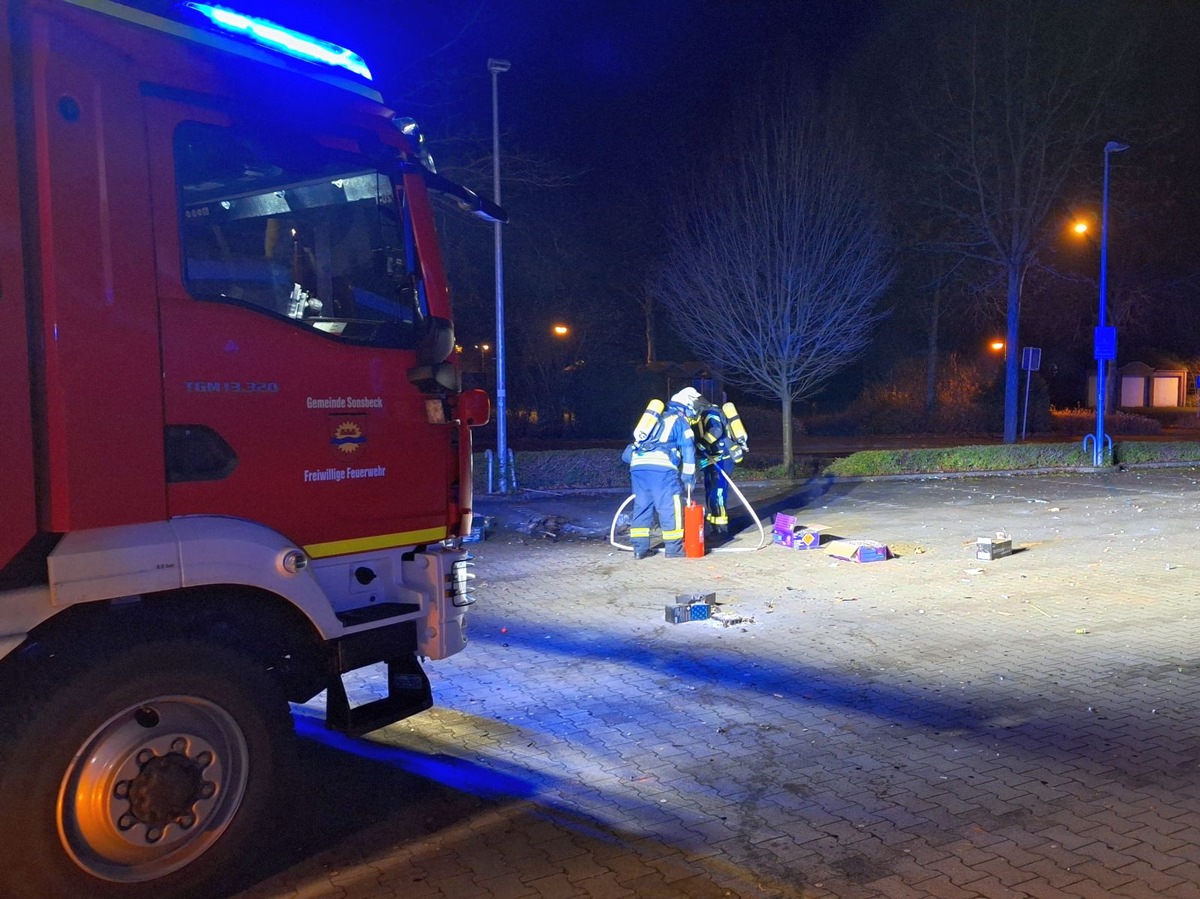 FW Sonsbeck: Müllbrand in der Silvesternacht