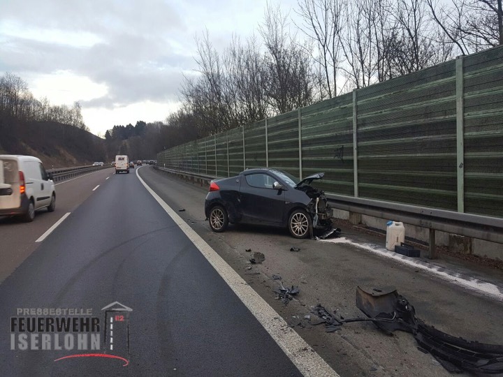 FW-MK: Wieder Verkehrsunfall auf der A 46