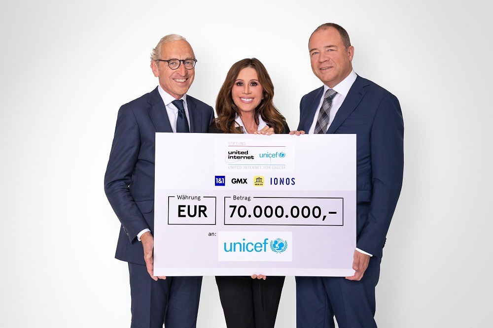 Stiftung „United Internet for UNICEF“: 70 Millionen Euro für Kinder in Not