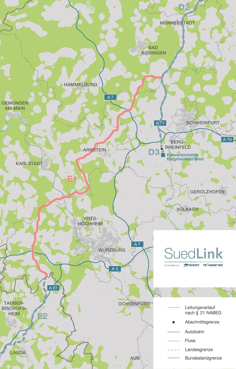 SuedLink: Erste Tiefbau-Arbeiten in Unterfranken vergeben