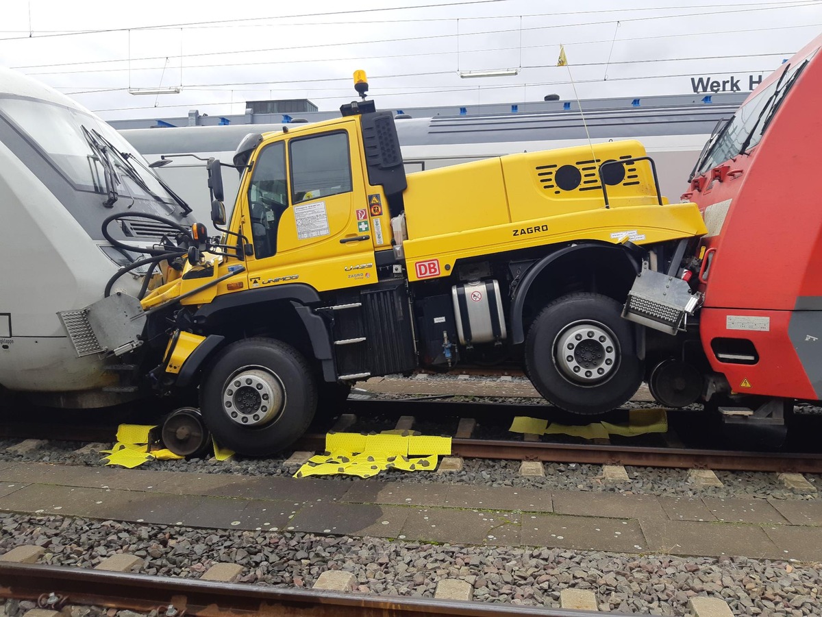 BPOL-H: Rangierunfall mit erheblichem Sachschaden im Bereich Pferdeturm (Foto)