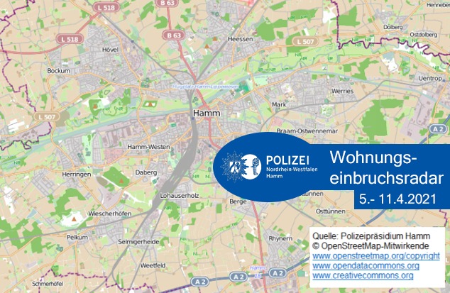 POL-HAM: Wohnungseinbruchsradar Hamm für die Woche 05.04.2021 bis 11.04.2021