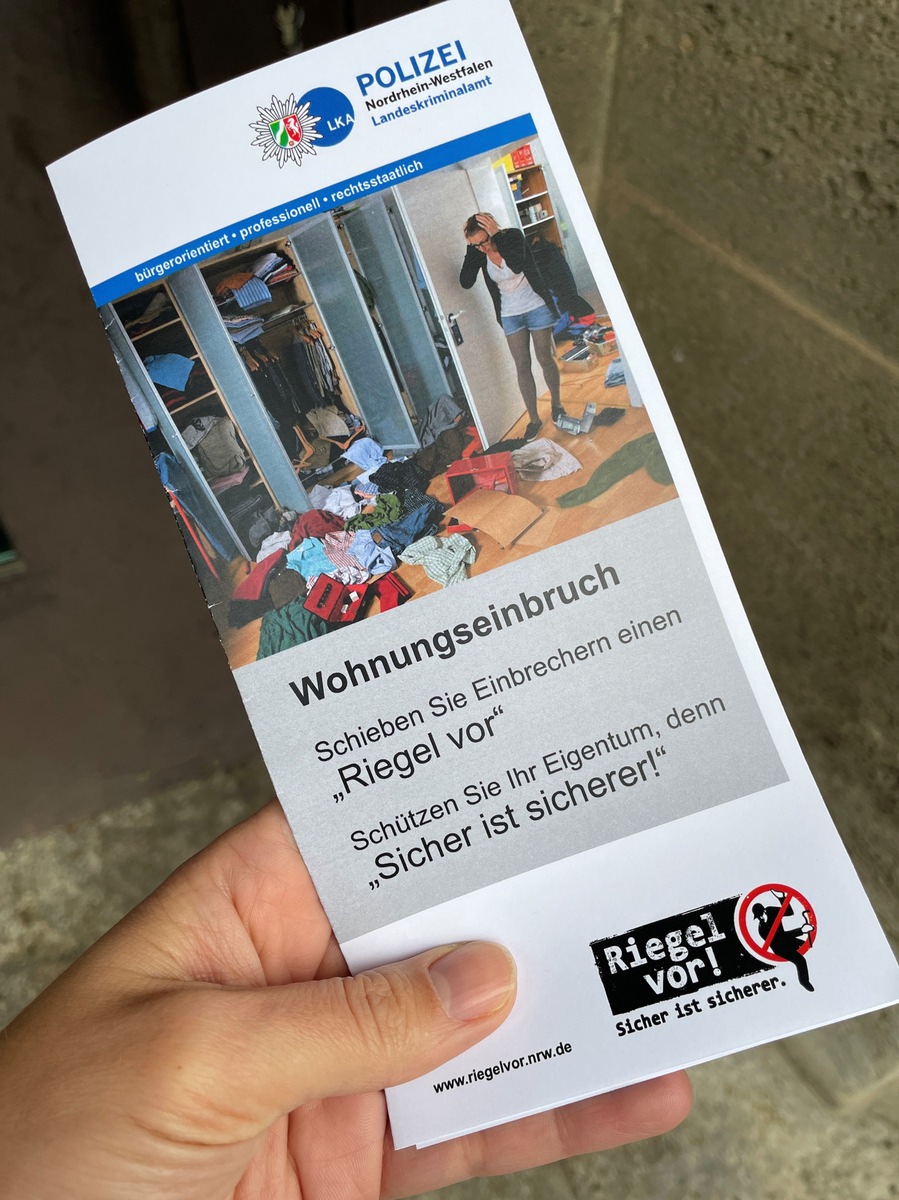 POL-BO: Stadt Witten und Polizei Bochum - Präventionsflyer gegen Wohnungseinbruch