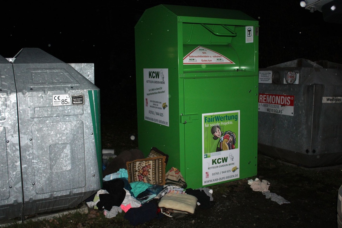 POL-OE: Täter nach Diebstahl aus Altkleidercontainer gefasst