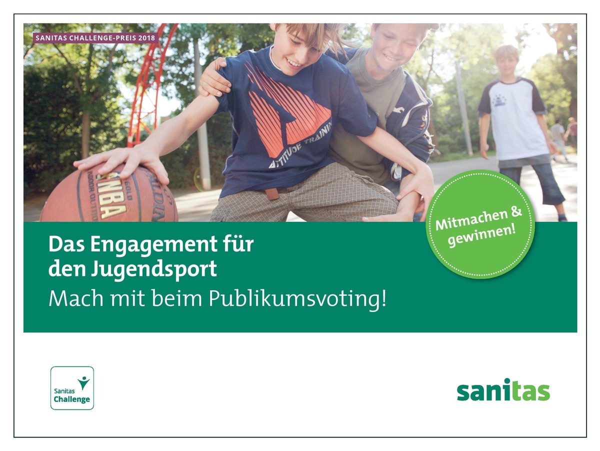 Förderpreis im Jugendbreitensport
Sanitas Challenge-Preis 2018: Wer gewinnt das Publikumsvoting?