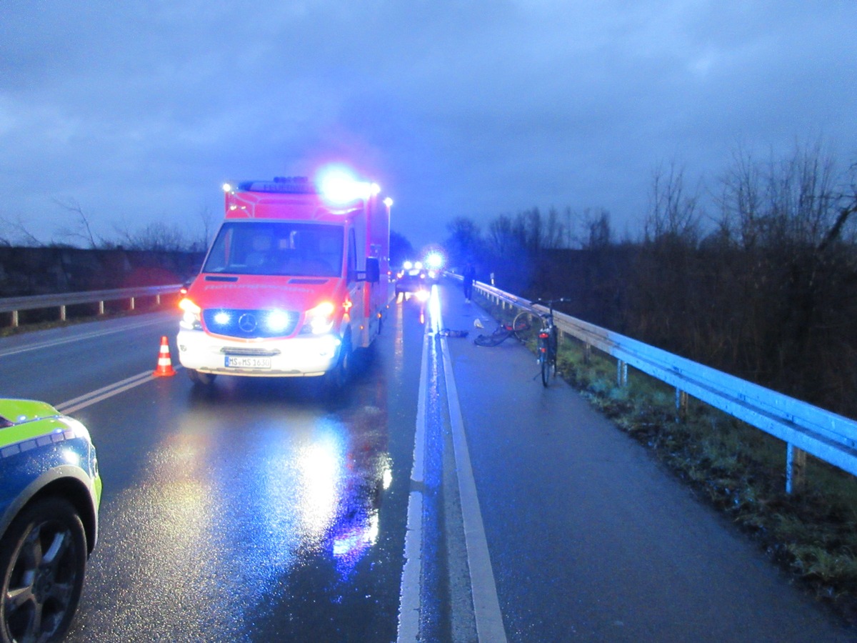 POL-MS: Roxeler Straße - Radfahrer schwer verletzt - Zeugen gesucht