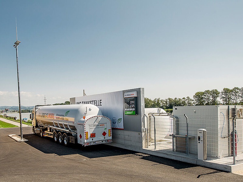 Eröffnung der ersten LNG-Tankstelle in Österreich im Ennshafen (Oberösterreich)