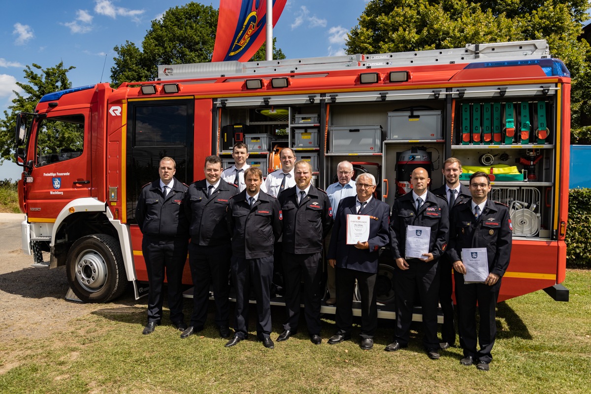 FW Wachtberg: Ehrungen und Beförderungen am Gemeindefeuerwehrtag (03.07.2022)