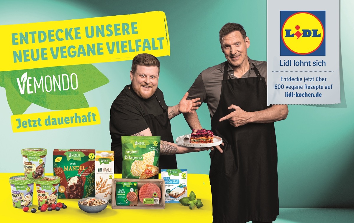 Lidl zeigt vegane Vielfalt mit &quot;Vemondo&quot; / Leckere Rezepte mit pflanzlichen und klimaneutralen Alternativprodukten im Fokus der neuen Lidl-Marketingkampagne