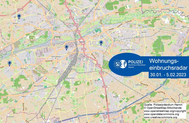 POL-HAM: Wohnungseinbruchsradar Hamm für die Woche vom 30. Januar bis 5. Februar 2023