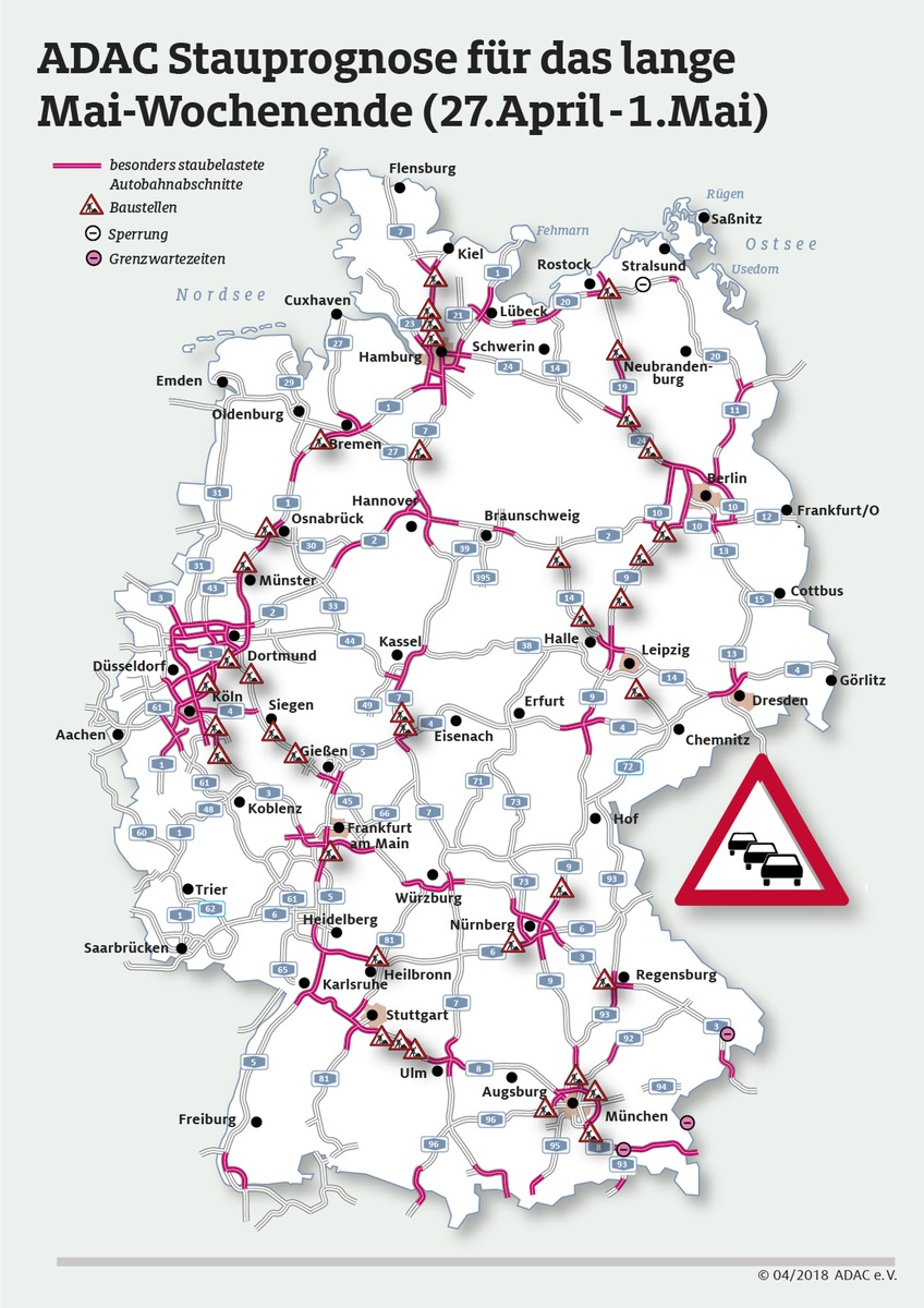 Mit Geduld in den Kurzurlaub / Lebhafter Ausflugs- und Reiseverkehr am verlängerten Wochenende bis zum 1. Mai