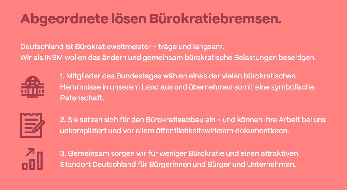 Um das Bürokratiemonster zu besiegen: INSM kombiniert Tinder und Abgeordnetenwatch / Das neue Bürokratie-Paten-Portal ist da