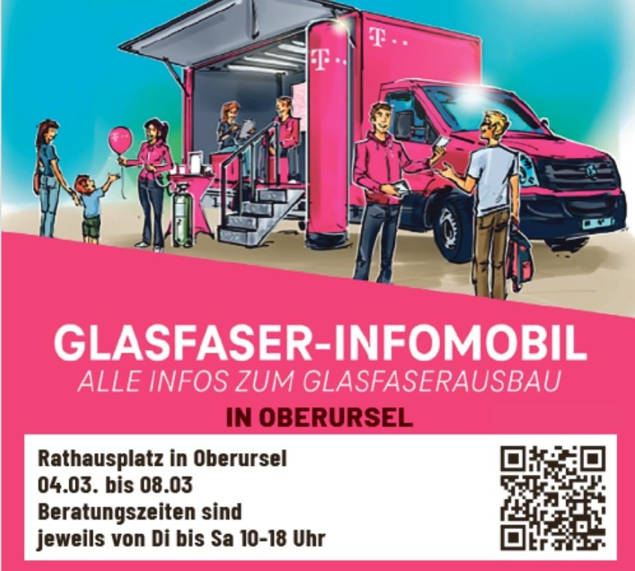 Telekom-Infomobil zum Glasfasernetz in Oberursel