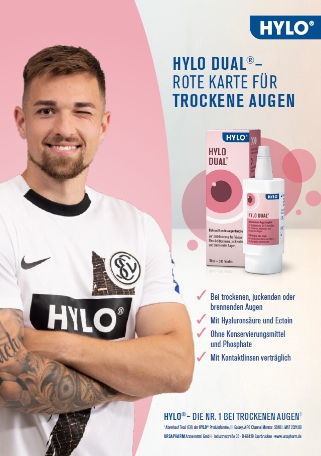 Pressemitteilung - URSAPHARM verstärkt HYLO® Sponsoring bei der SV Elversberg zum Start in die neue Bundesliga-Saison