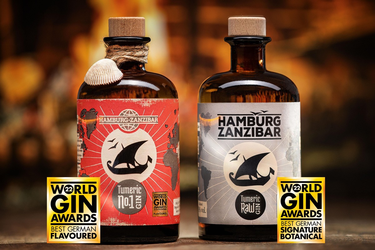 Deutschlands bester Gin kommt erneut aus kleinster Destille Hamburgs / Hamburg-Zanzibar gewinnt in gleich zwei Kategorien beim &quot;World Gin Award 2022&quot;