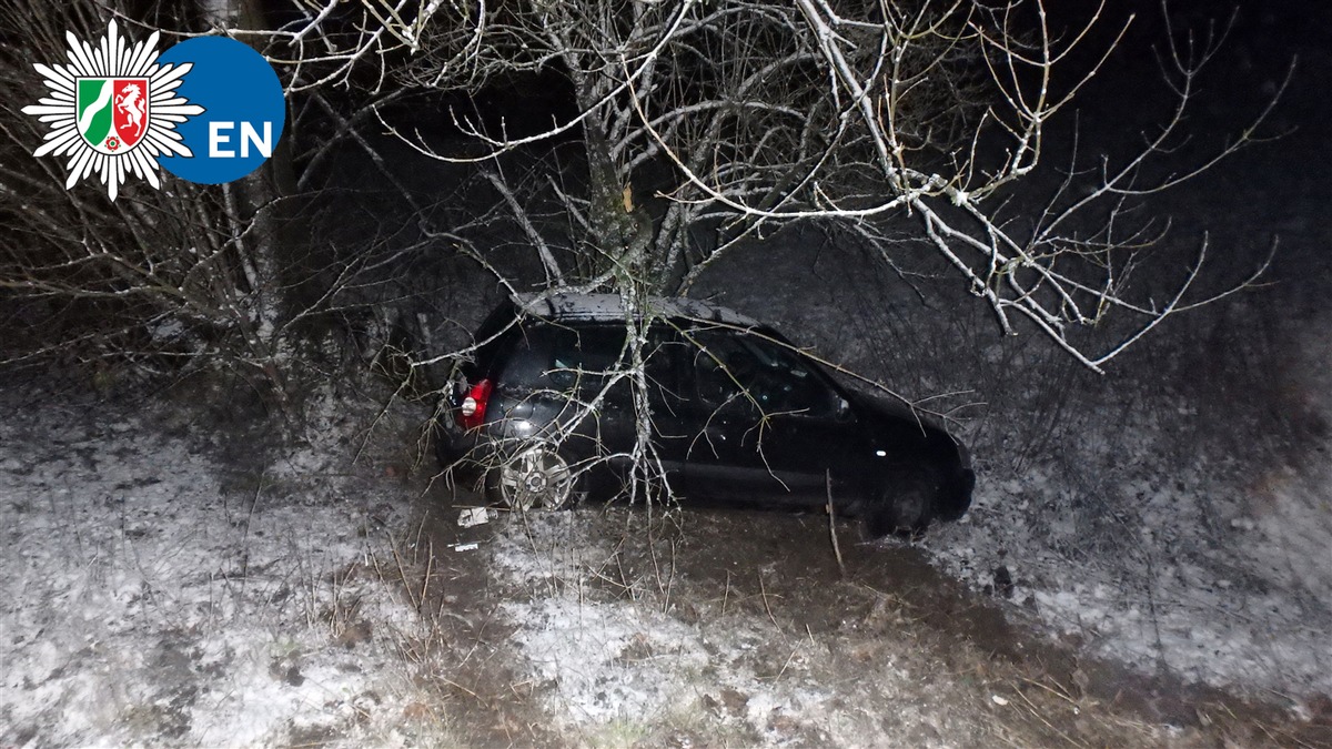 POL-EN: Breckerfeld- bei Winterglätte von der Fahrbahn gerutscht