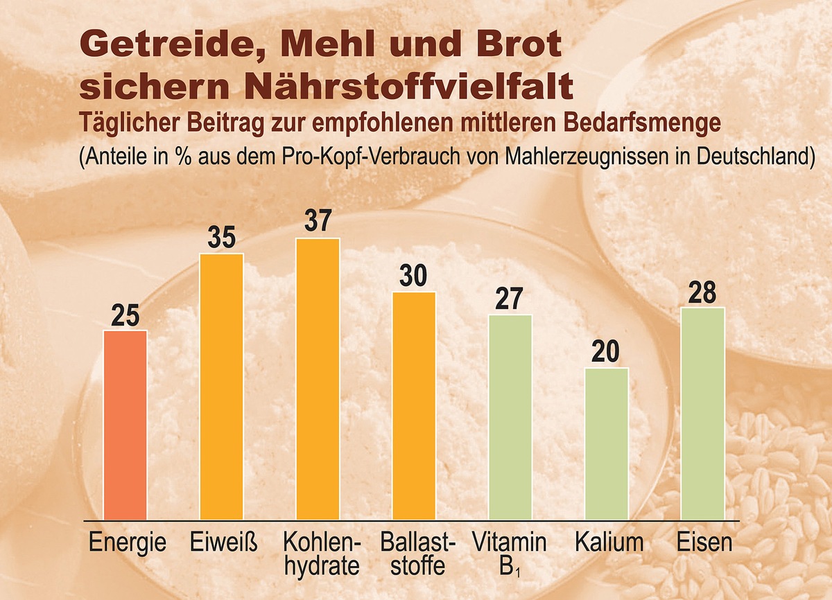 Nährstoffvielfalt aus Getreide, Mehl und Brot / Schlüssel-Lebensmittel für Fitness und Wellness