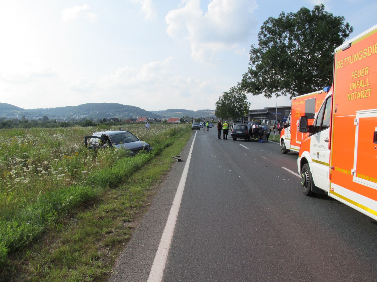 POL-HOL: Zusammenstoß zweier Pkw nach Vorfahrtsverstoß auf der L 550 fordert sechs Verletzte