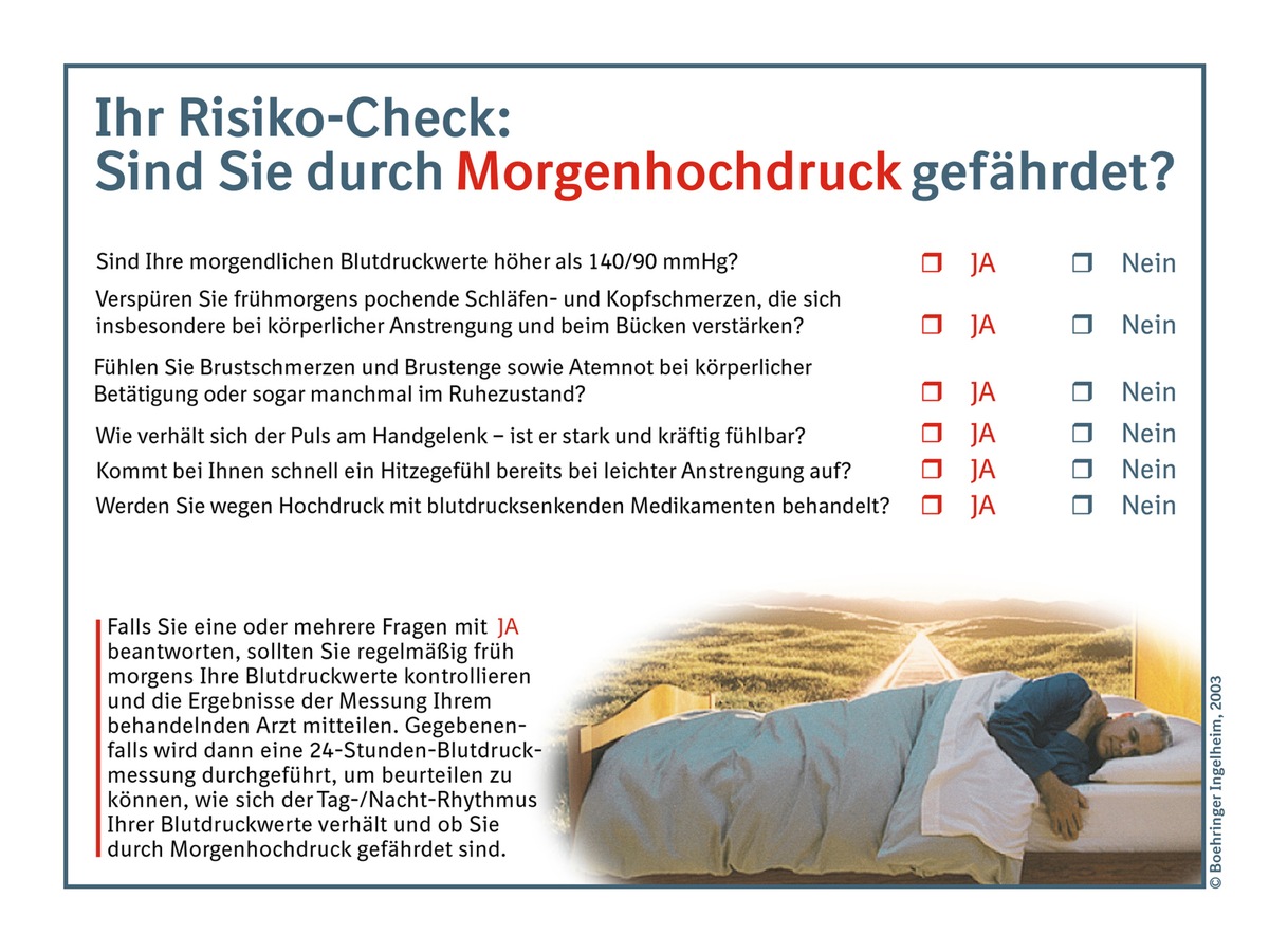 Bundesweite Aufklärungsaktion / Morgenhochdruck - die unterschätzte Gefahr