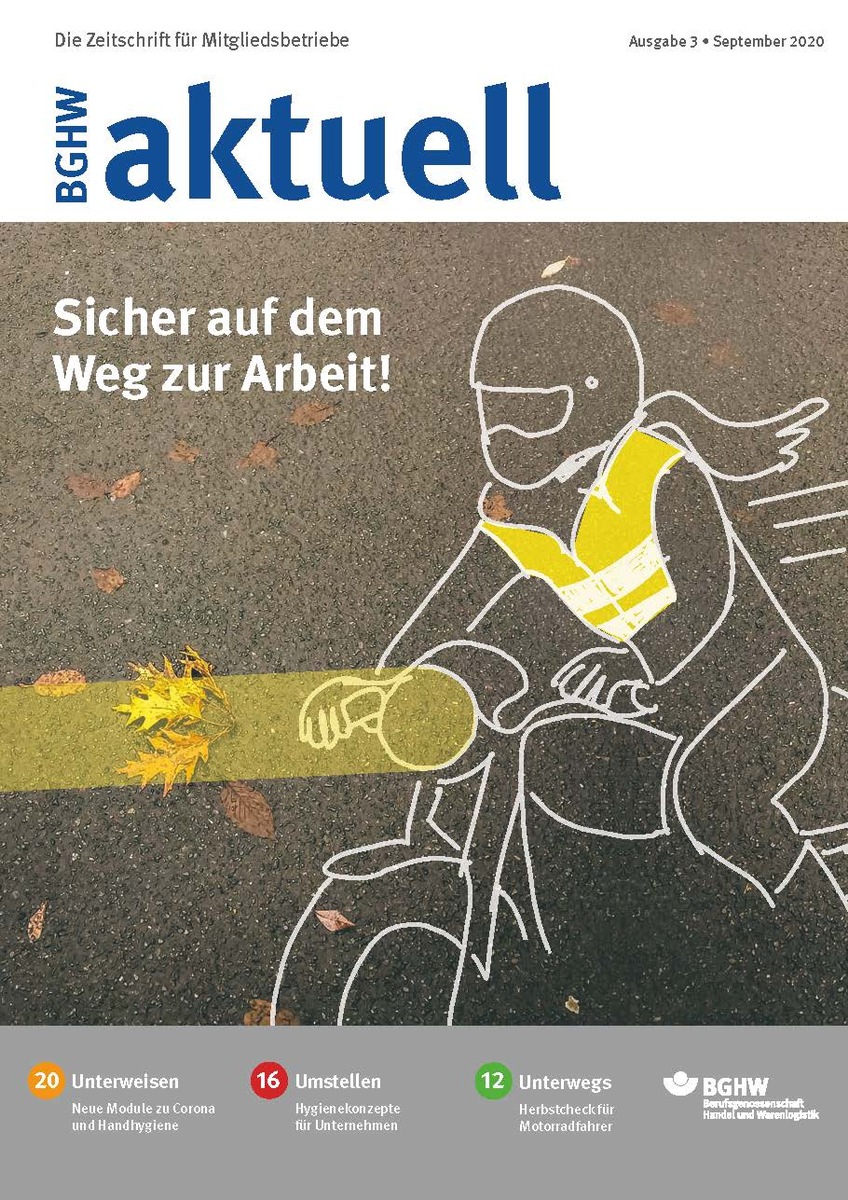 Mit dem Motorrad sicher durch den Herbst / BGHW-Film &quot;Sicherheit im Blut&quot; / Fahrerisches Können und Aufmerksamkeit durch Fahrsicherheitstrainings verbessern