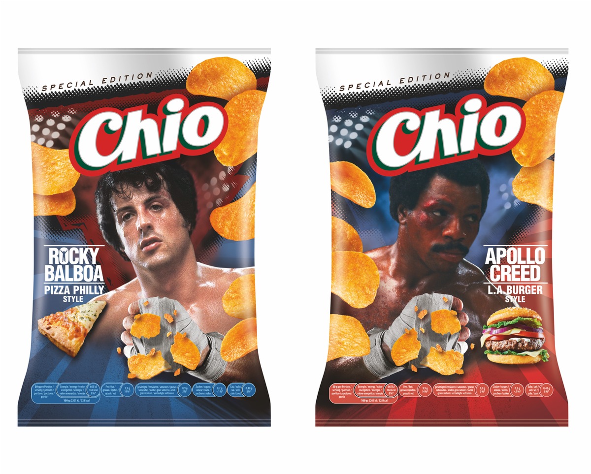 Die neue Chio Chips Limited Edition Rocky Balboa &amp; Apollo Creed