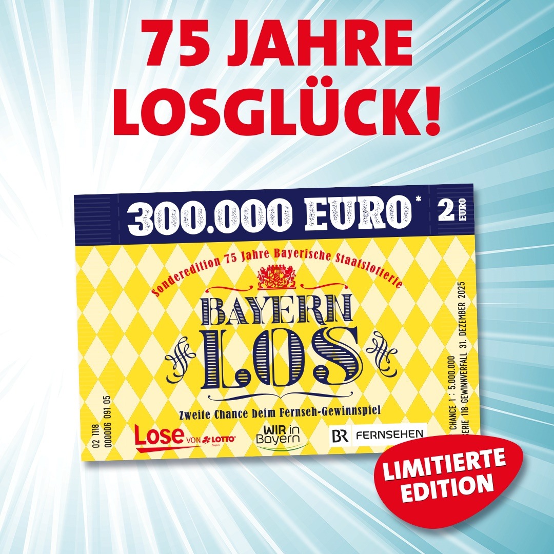 13 Millionäre und 6,3 Prozent Umsatzplus bei LOTTO Bayern im ersten Halbjahr 2021 / Gewinner:in von 32,8 Mio. Euro aus Unterfranken gesucht