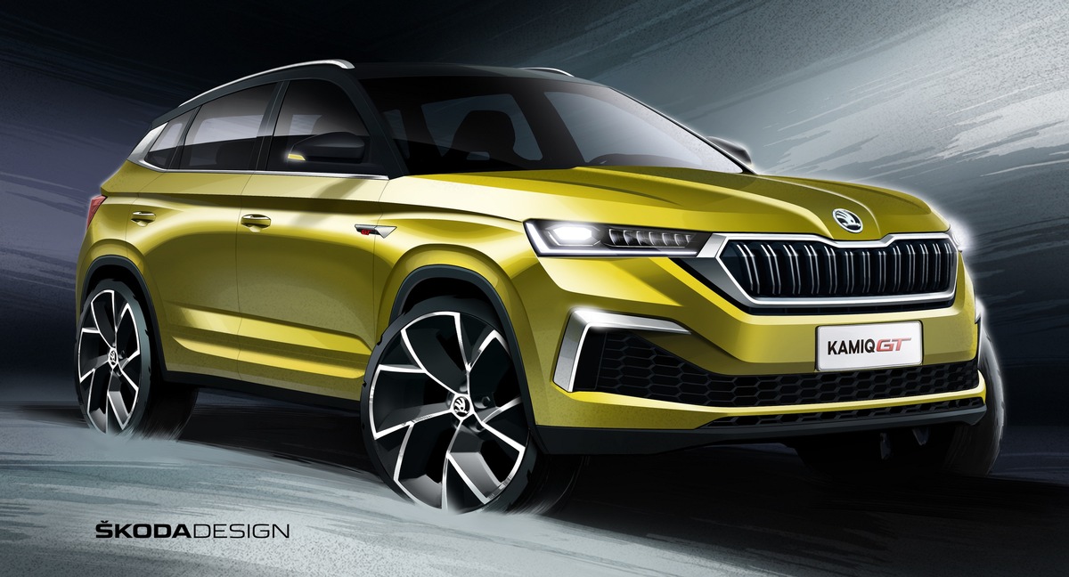 SKODA zeigt Designskizzen des neuen SUV-Coupés KAMIQ GT für China (FOTO)