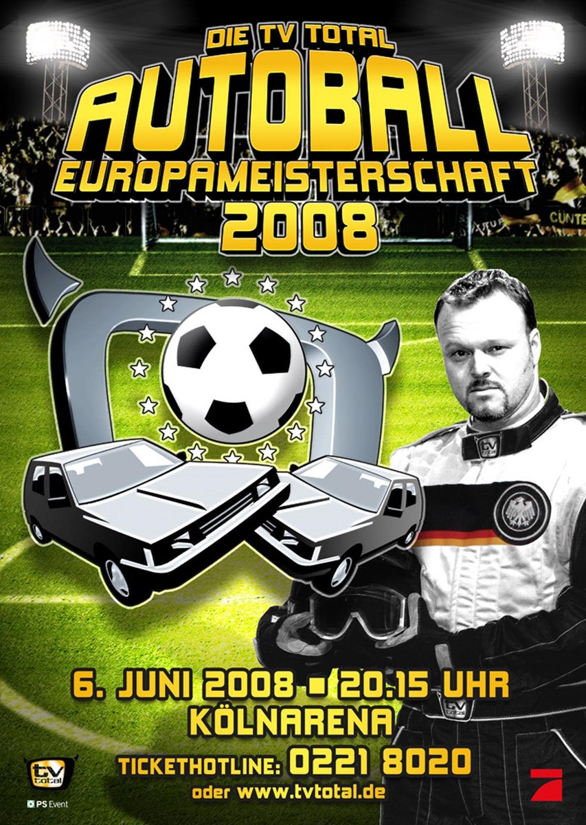 +++ Bitte beachten Sie die Sperrfrist für Online und Radio: Dienstag, 1. April 2008, 23.15 Uhr +++ EM im eigenen Land: Stefan Raab veranstaltet Autoball Europameisterschaft auf ProSieben