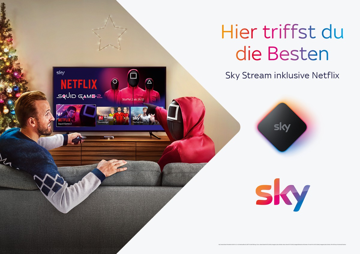 Sky Deutschland gewinnt Harry Kane als Sky Stream Markenbotschafter und setzt exklusive Marketing-Kampagne mit Netflix zum Launch von Squid Game S2 um