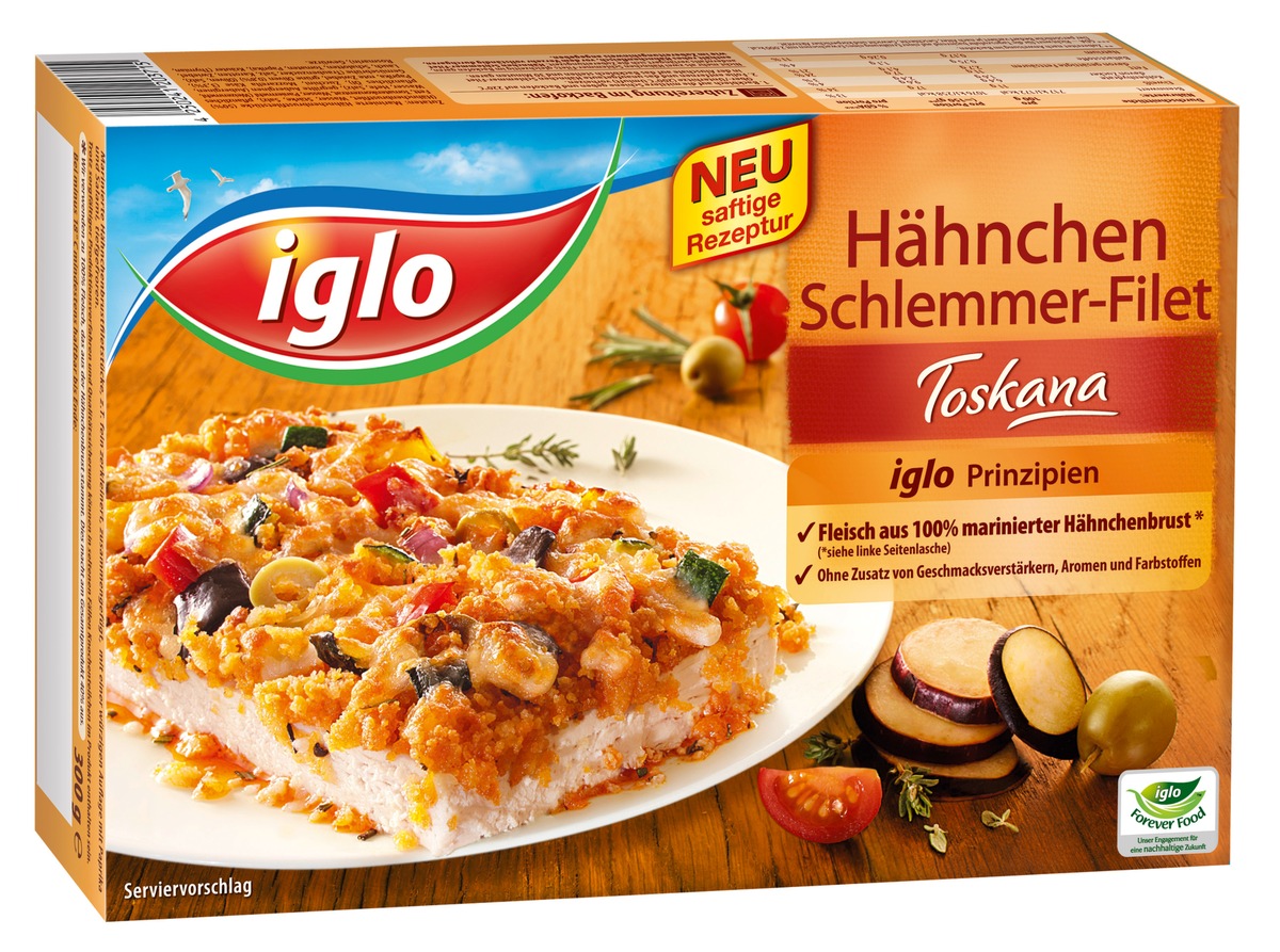 Mit iglo nach Italien: Das neue Hähnchen Schlemmer-Filet Toskana (BILD)