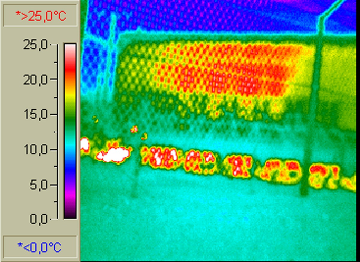 Wärmebild von vollem Castorbehälter