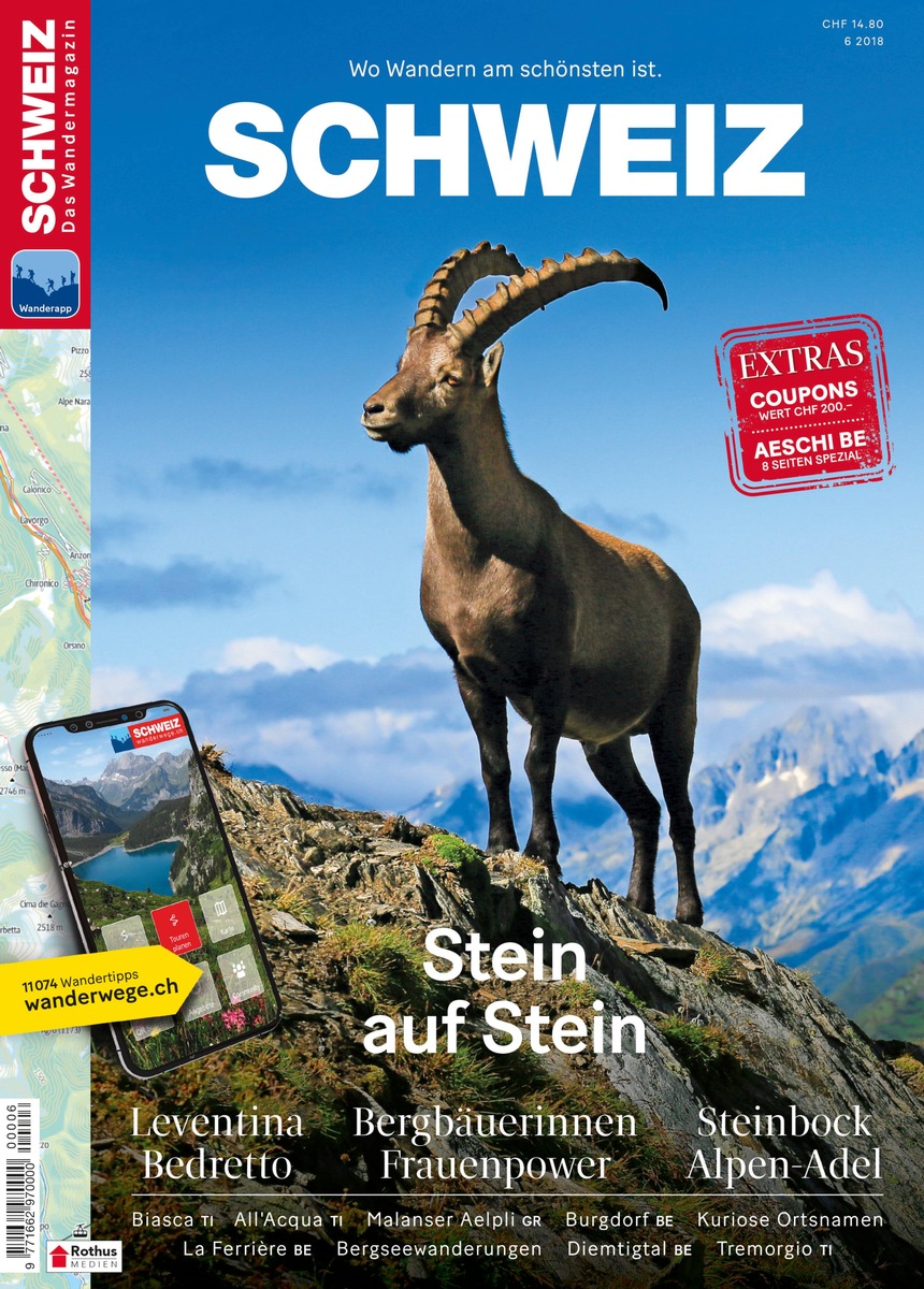 Das neue Wandermagazin SCHWEIZ ist da! / Jetzt mit neuem Erscheinungsbild und Coupons zum Heraustrennen im Wert von über CHF 200.-