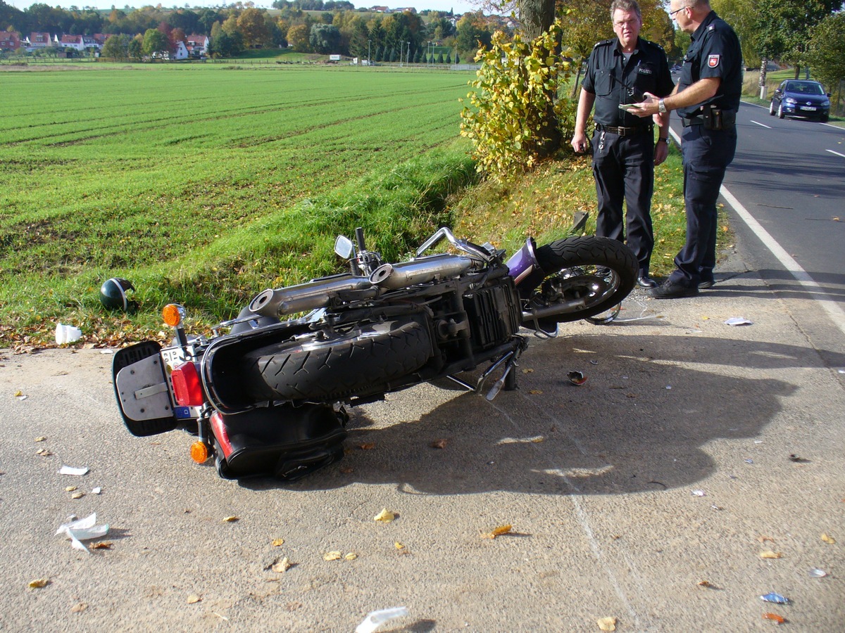 POL-NOM: Verkehrsunfall zwischen Krad und Trecker