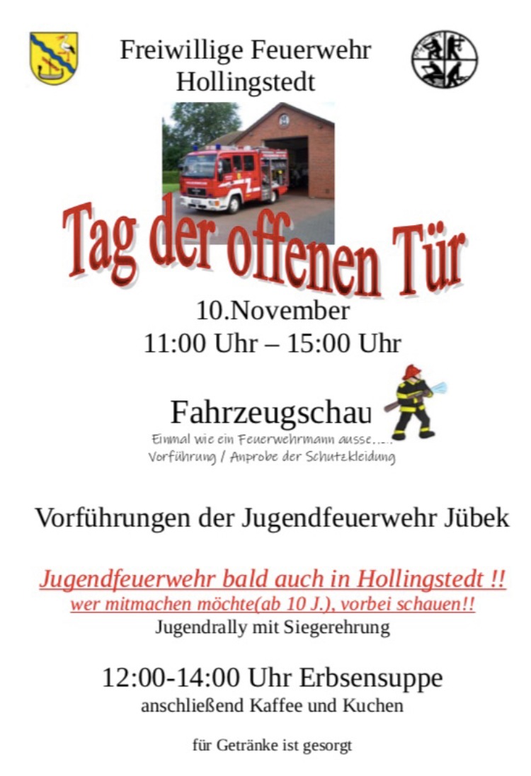 FW-SL: Tag der offenen Tür und Informationsveranstaltung zur Gründung einer Jugendfeuerwehr