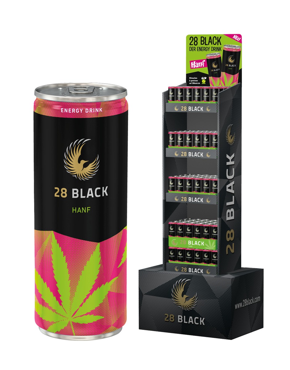 Hanf-Kick bei 28 BLACK / Energy Drink 28 BLACK erweitert seine Range um die Sorte Hanf (FOTO)