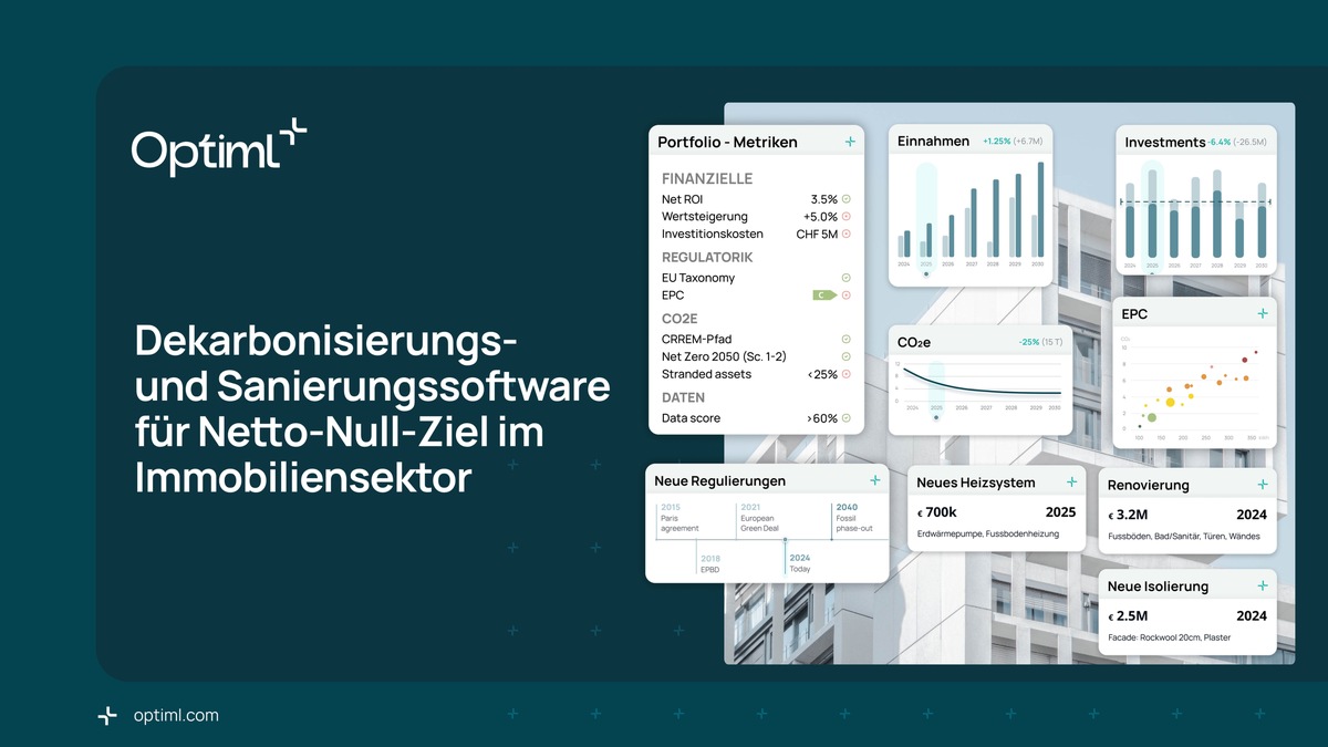 PropTech Optiml launcht Dekarbonisierungs- und Sanierungssoftware für Netto-Null-Ziel im Immobiliensektor