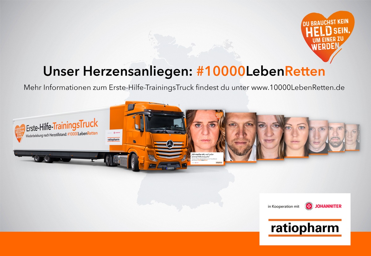 Neues zur Initiative am &quot;World Restart a Heart Day&quot;: ratiopharm und die Johanniter schauen mit neuer Unterstützung zurück auf vier Monate #10000LebenRetten