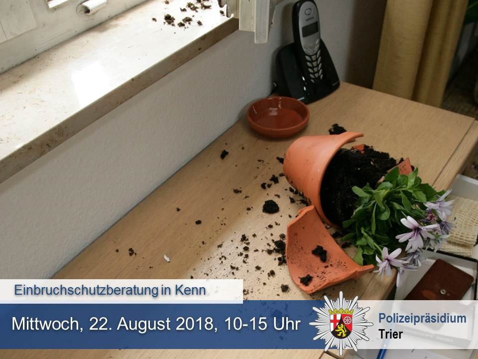 POL-PPTR: Sicherheitsberatung zum Thema &quot;Einbruchschutz&quot; morgen in Kenn