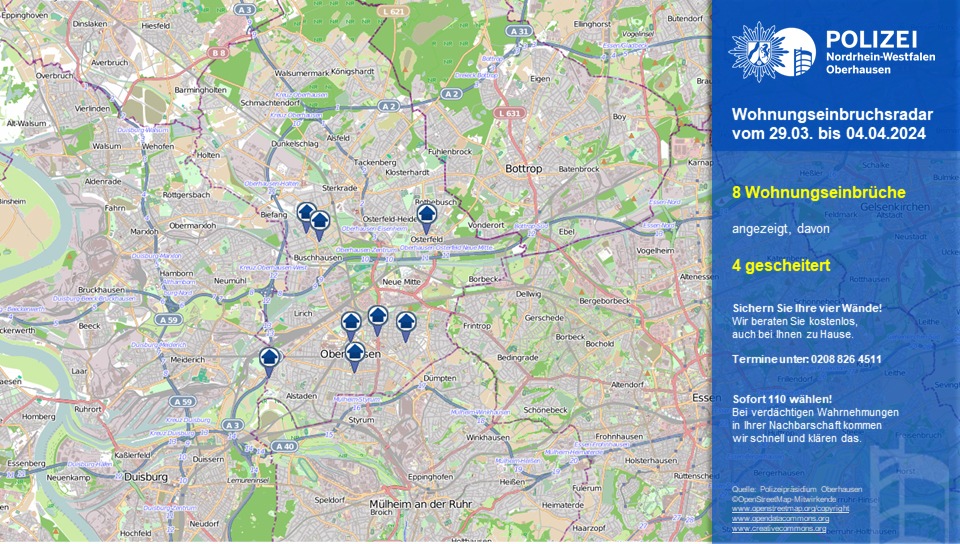 POL-OB: Wohnungseinbruchradar für Oberhausen - Einfache Gelegenheit macht Einbrecher