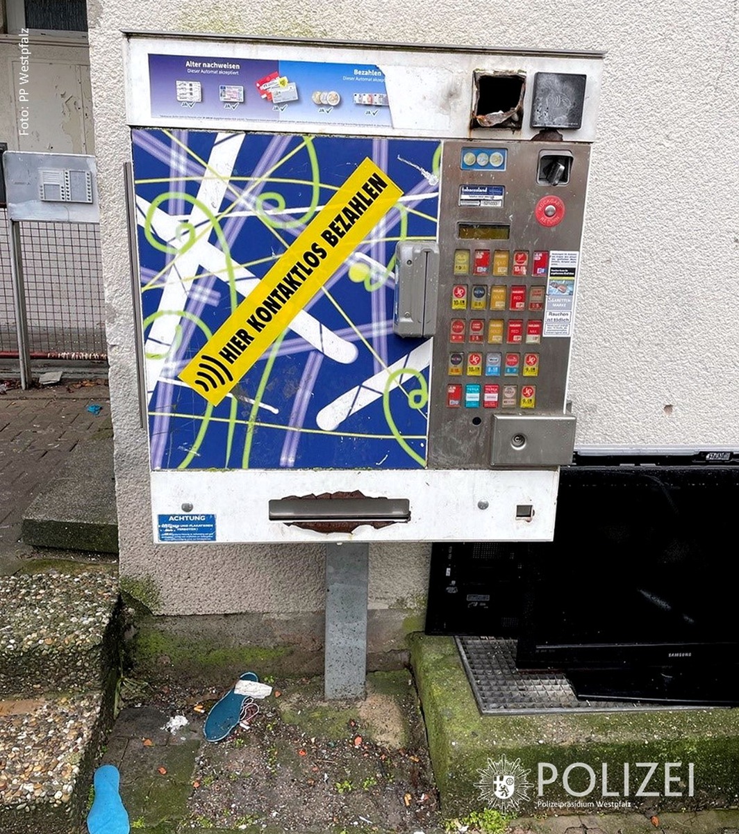 POL-PPWP: Automat geknackt und Müll hineingeworfen