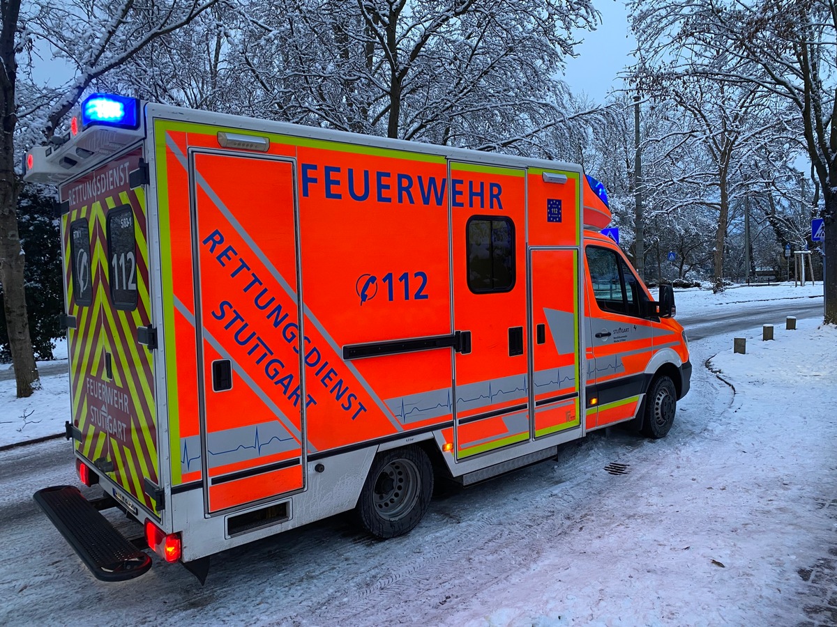 FW Stuttgart: Zwei Mädchen ins Eis eingebrochen - Mädchen mit Unterkühlungen in Stuttgarter Kinderklinik eingeliefert - Feuerwehr warnt vor dem Betreten von Eisflächen