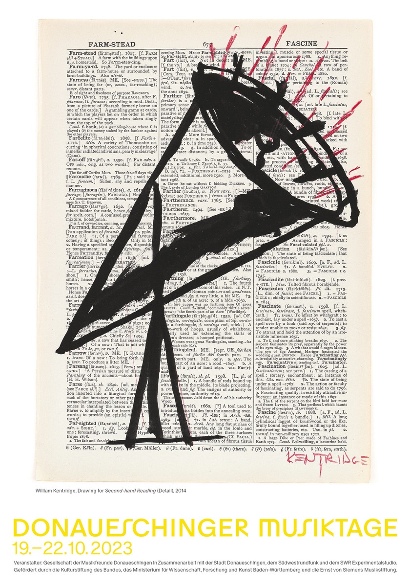 Donaueschinger Musiktage: Künstlerplakat von William Kentridge