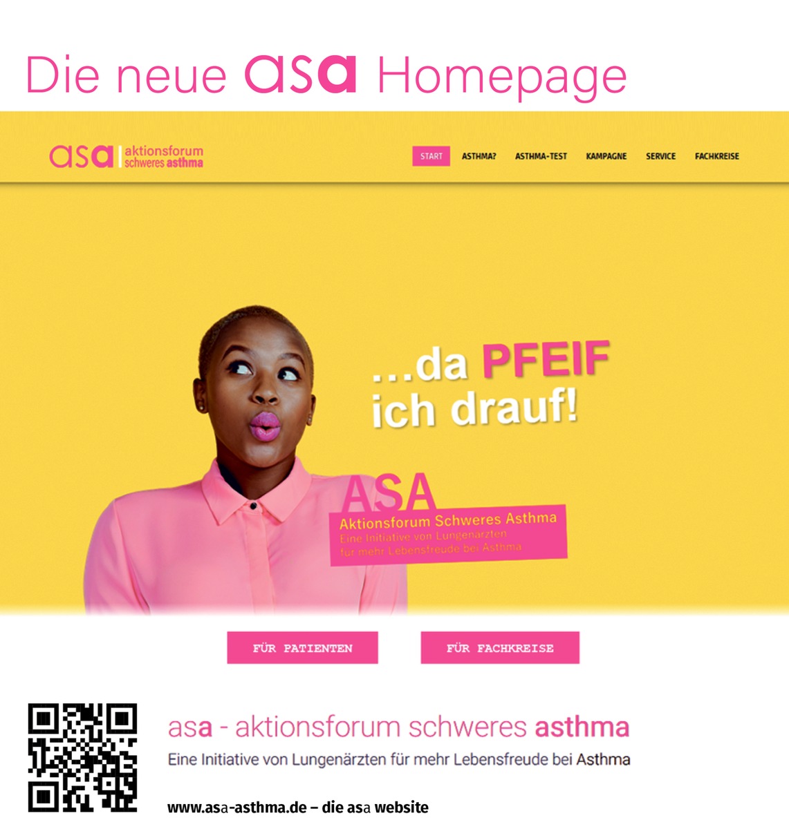 BdP informiert: asa ist online! Die große Asthma-Kampagne des Bundesverbands der Pneumologen, Schlaf- und Beatmungsmediziner e.V. (BdP) jetzt mit eigener Homepage