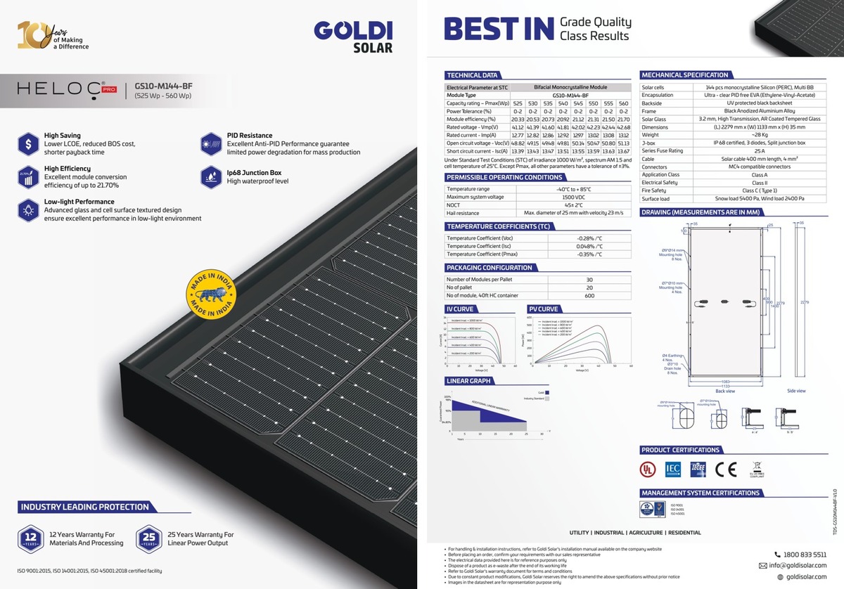 Goldi Solar launches HELOC Pro at Intersolar Europe 2022