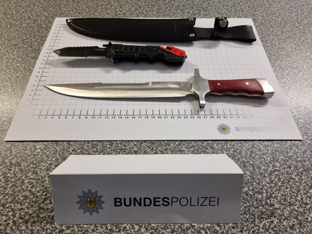 BPOL NRW: Mit 38 cm langem Messer im Hbf - Bundespolizei stellt zudem ein Einhandmesser sicher