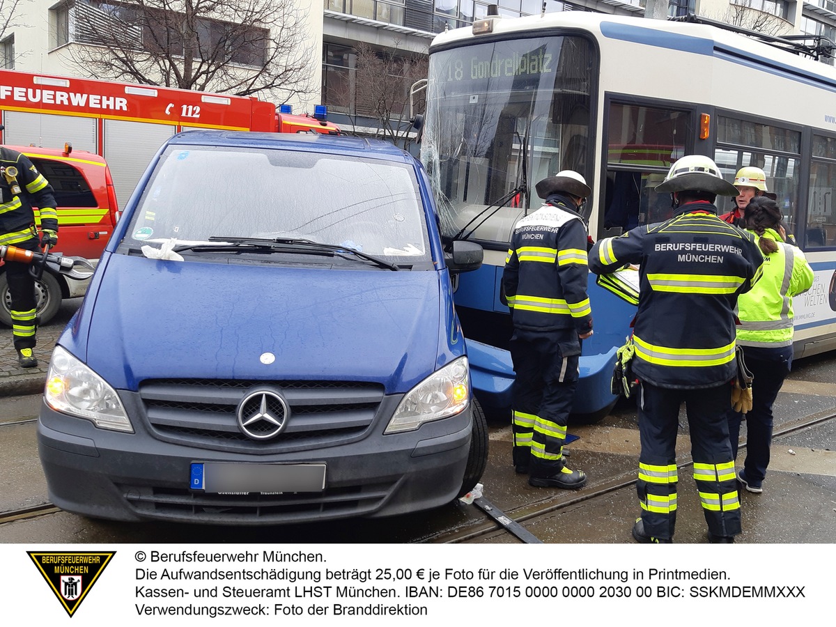 FW-M: Tram gegen Pkw (Schwanthalerhöhe)