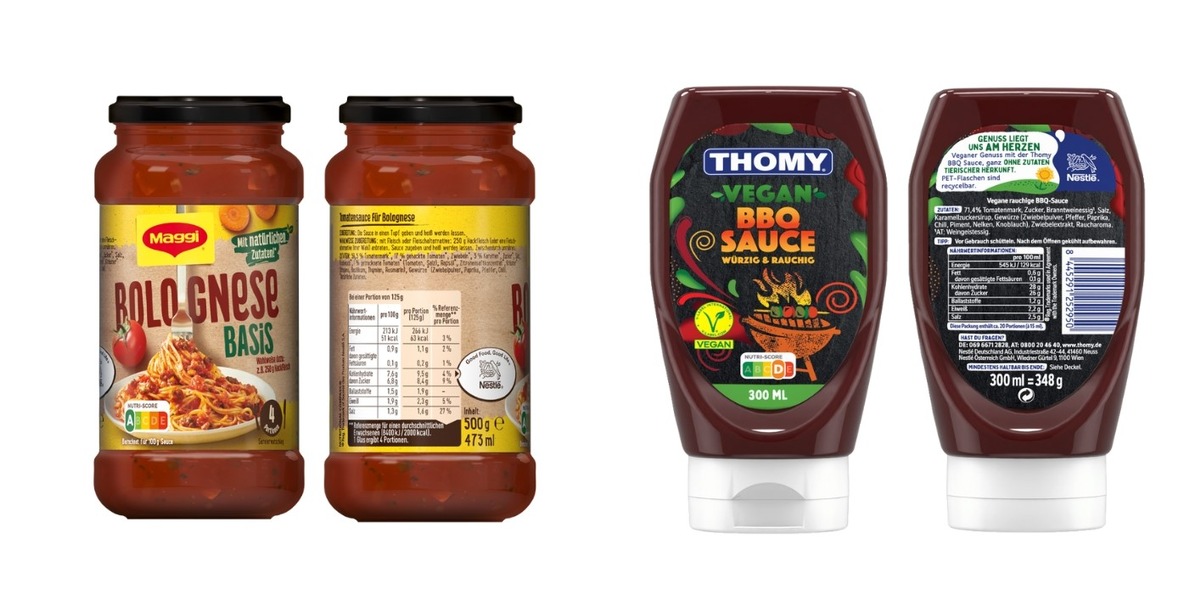 Bei Gluten-Unverträglichkeit: Nestlé warnt vor Verzehr von MAGGI Pastasauce im Glas &quot;Bolognese Basis&quot; und der Sorte THOMY Vegan BBQ Sauce (Squeeze-Flasche)